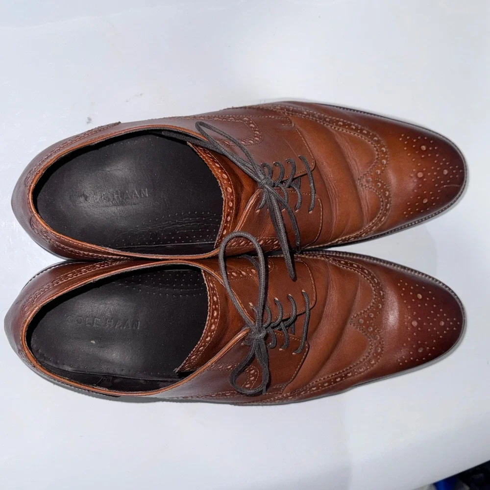 Cole Haan Williams Wingtip Oxford Men 14 British Tan Good C24116‎ Leather Brogue